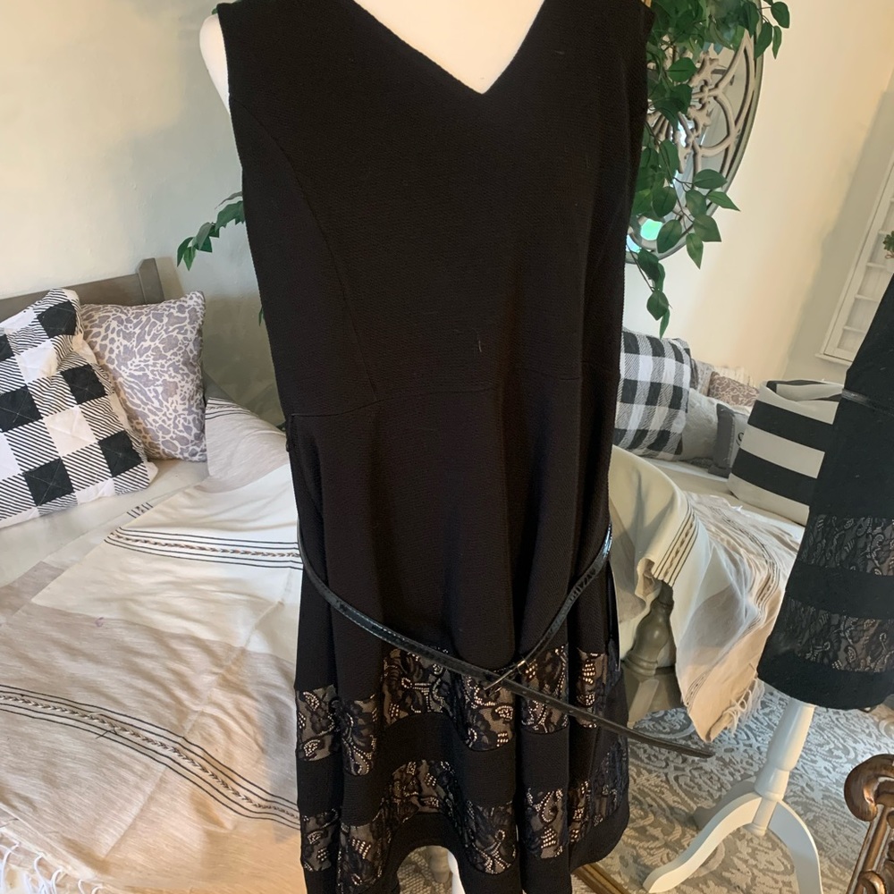 Avenue shift Dress with lace him detail. 18/20